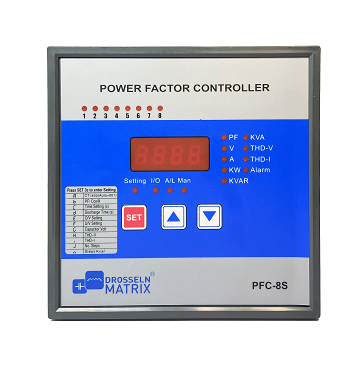 Bộ điều khiển tụ bù 08 Cấp DROSSELN MATRIX PFC-8S